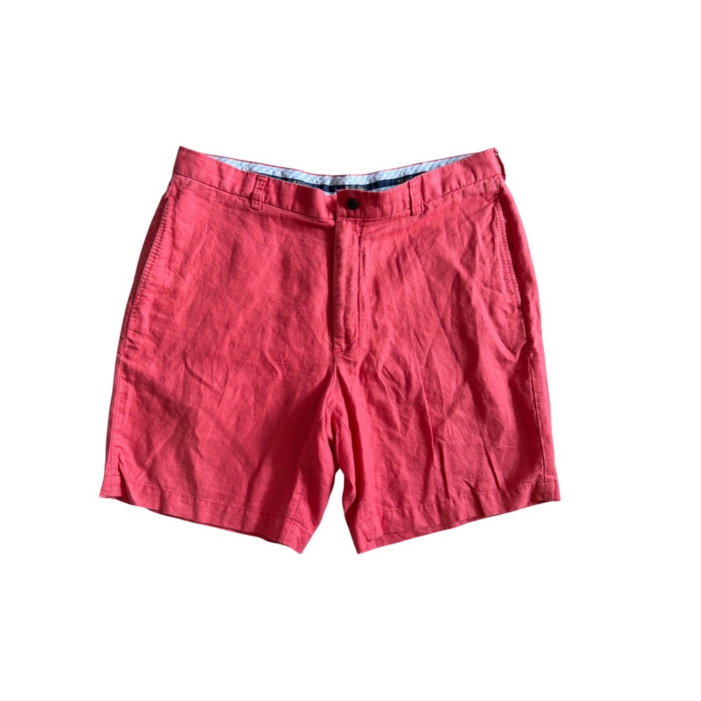 Brooks Brothers Shorts Mens 38 Pink‎ Baird McNutt Irish Linen Cotton Flat Front